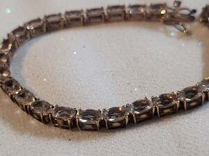 Sterling silver very light pink stone tennis bracelet